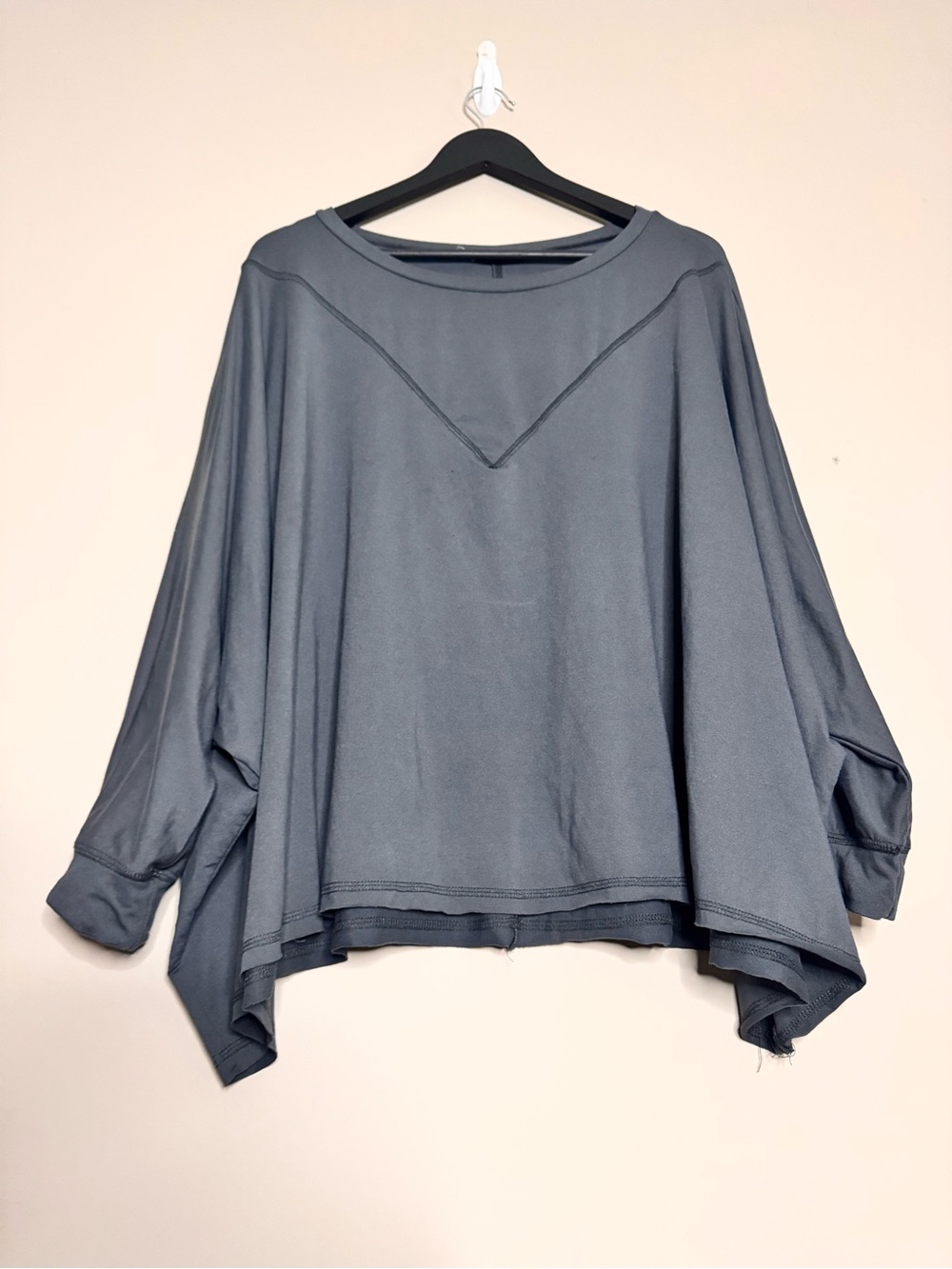 Comfortable Oversized Boxy Pullover Top - Slate